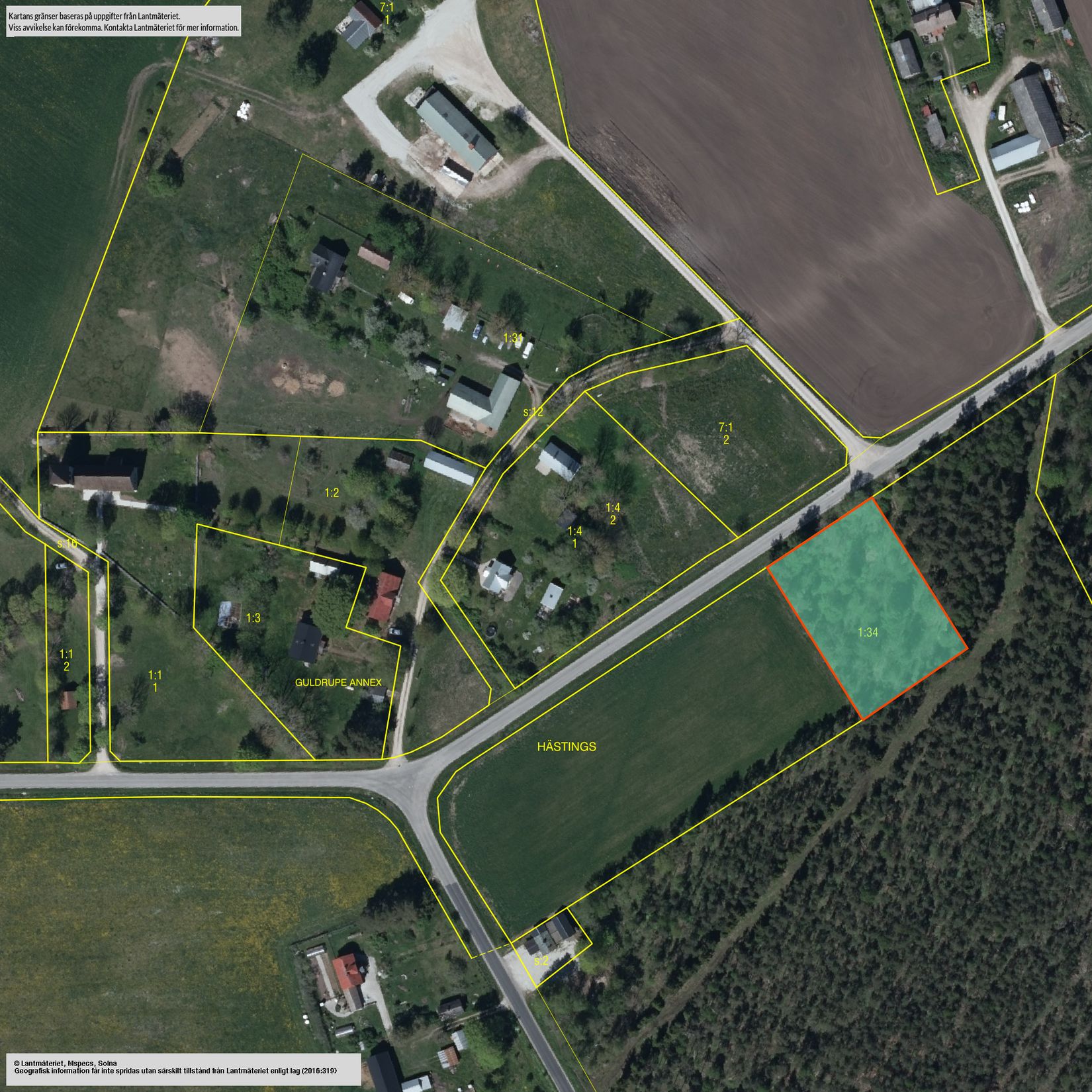 Tomt, Guldrupe Hallbjäns 1:34, Guldrupe - Mellersta Gotland, Gotland