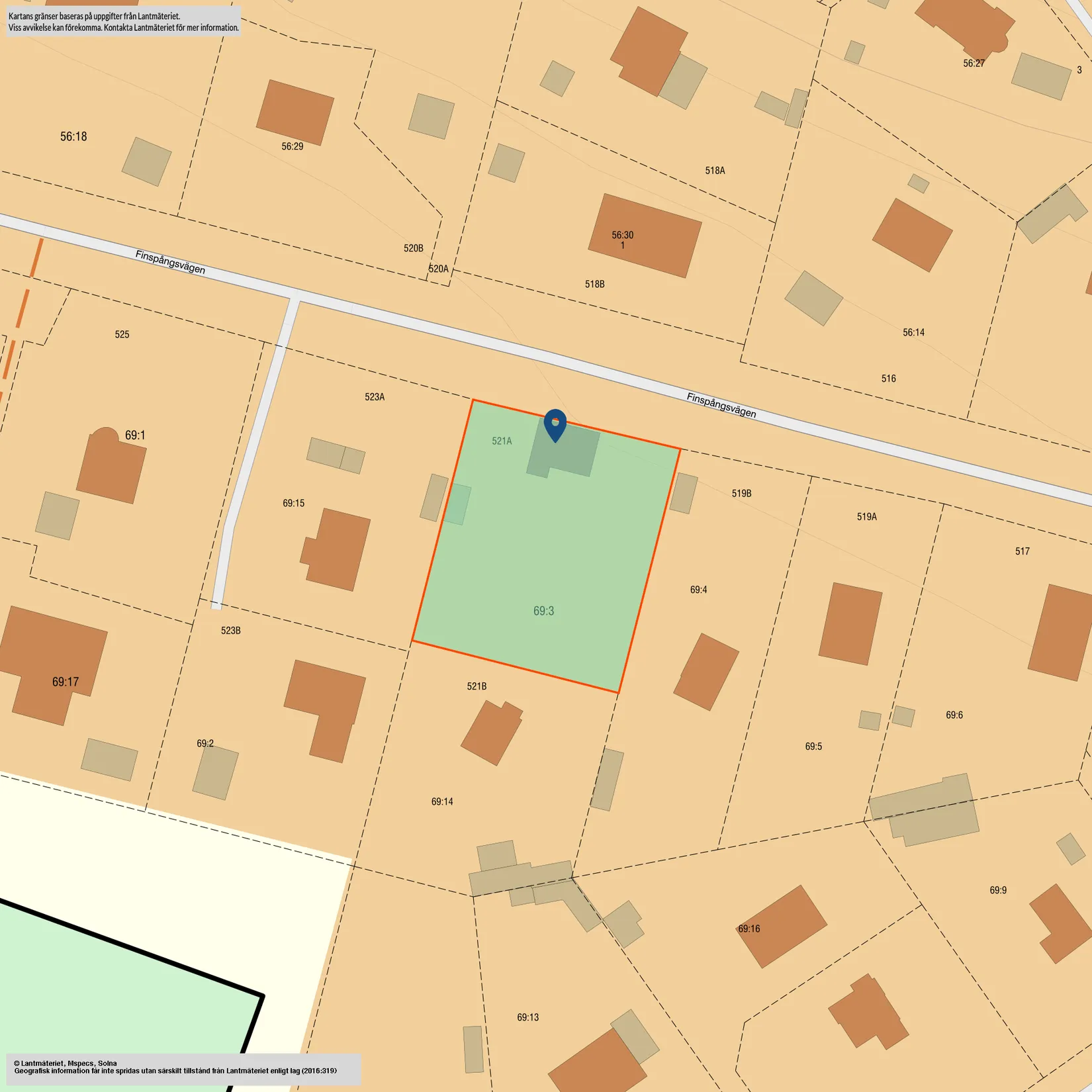 Tomt, Finspångsvägen 521A, Norrköping