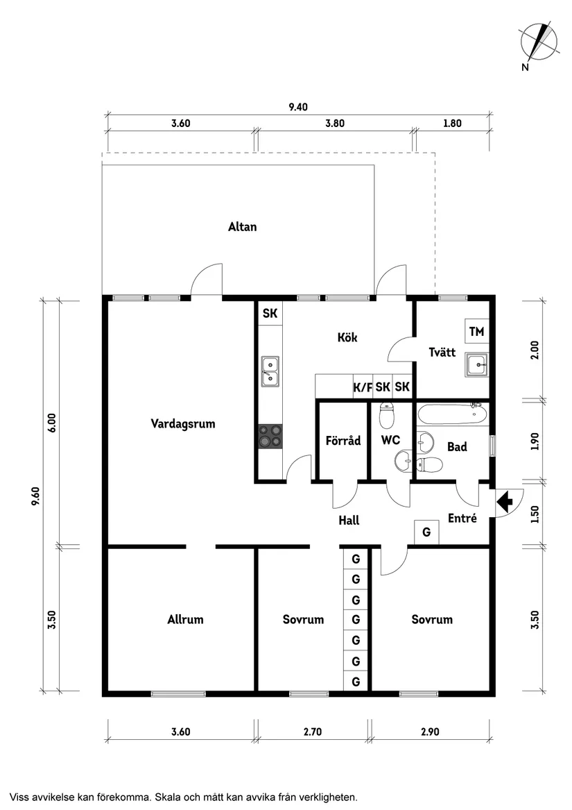 Bostadsrätt, Radhus, Västra blomstergatan 22C, Centralt, Klippan