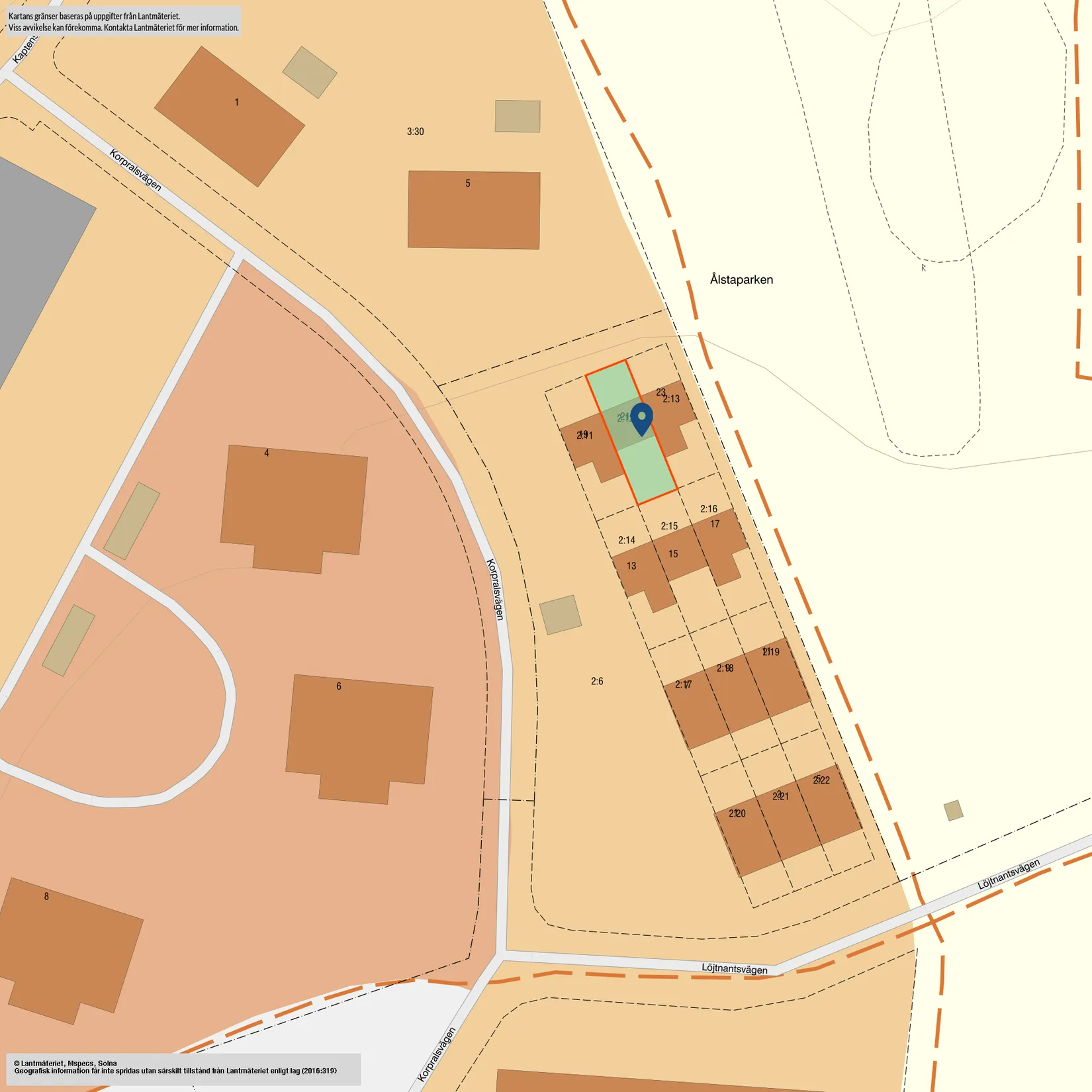 Radhus, Löjtnantsvägen 21, Barkarbystaden, Järfälla