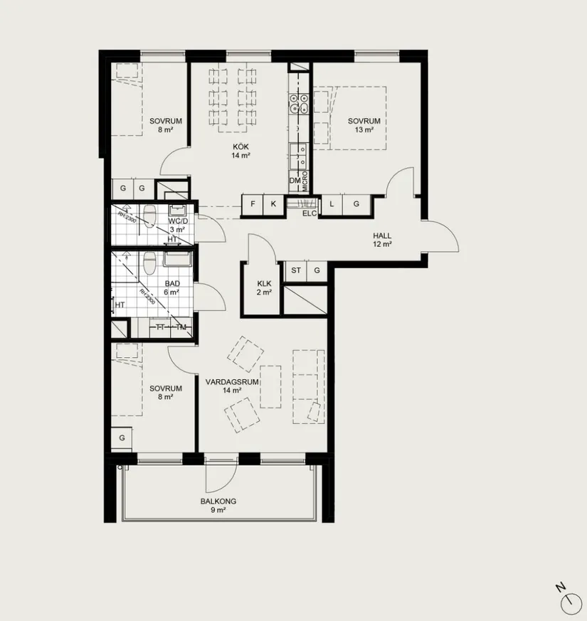 Bostadsrätt, Tyska Bottens Väg 37B, D-1203, Nockebyhov, Stockholm