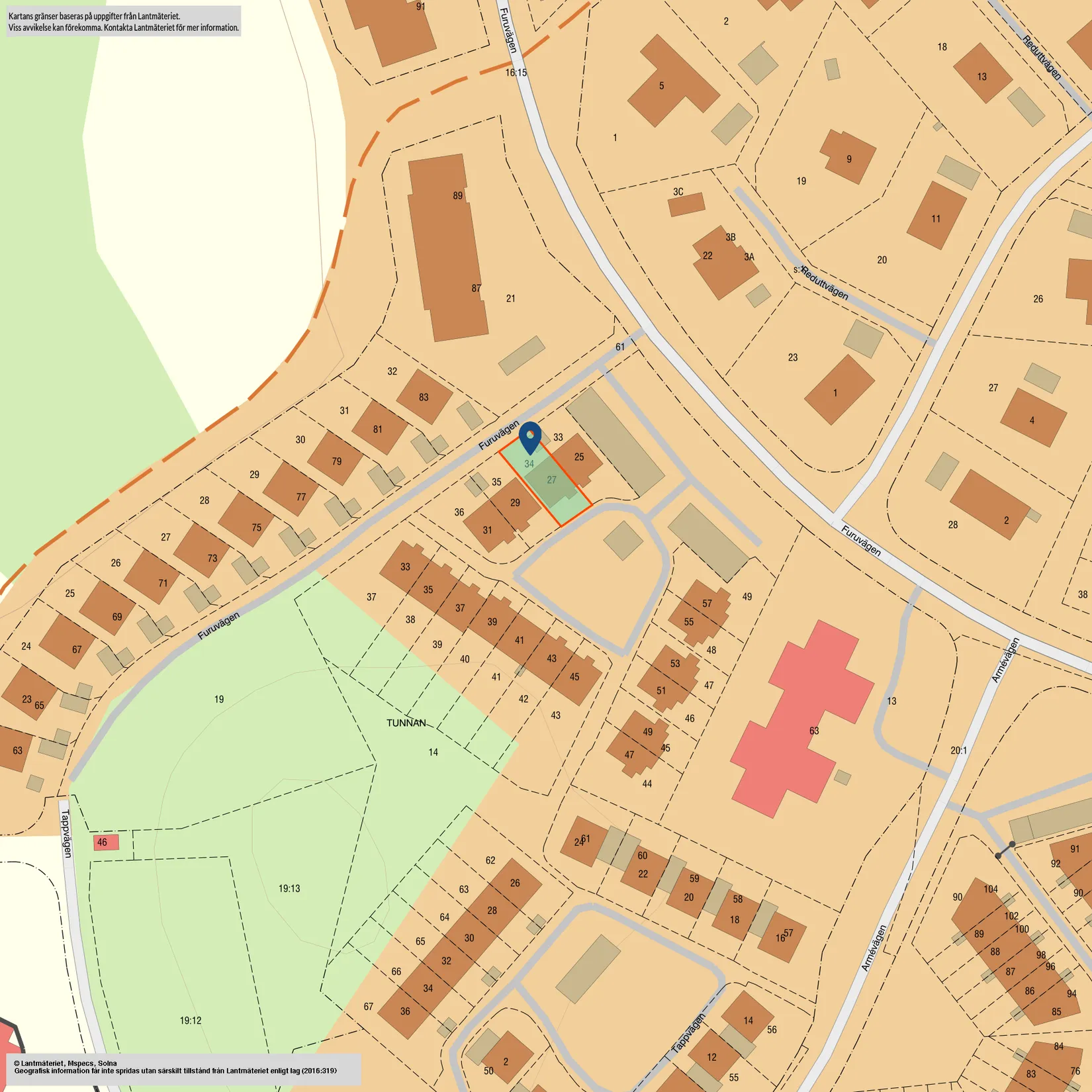 Radhus, Furuvägen 27, Gribbylund, Täby