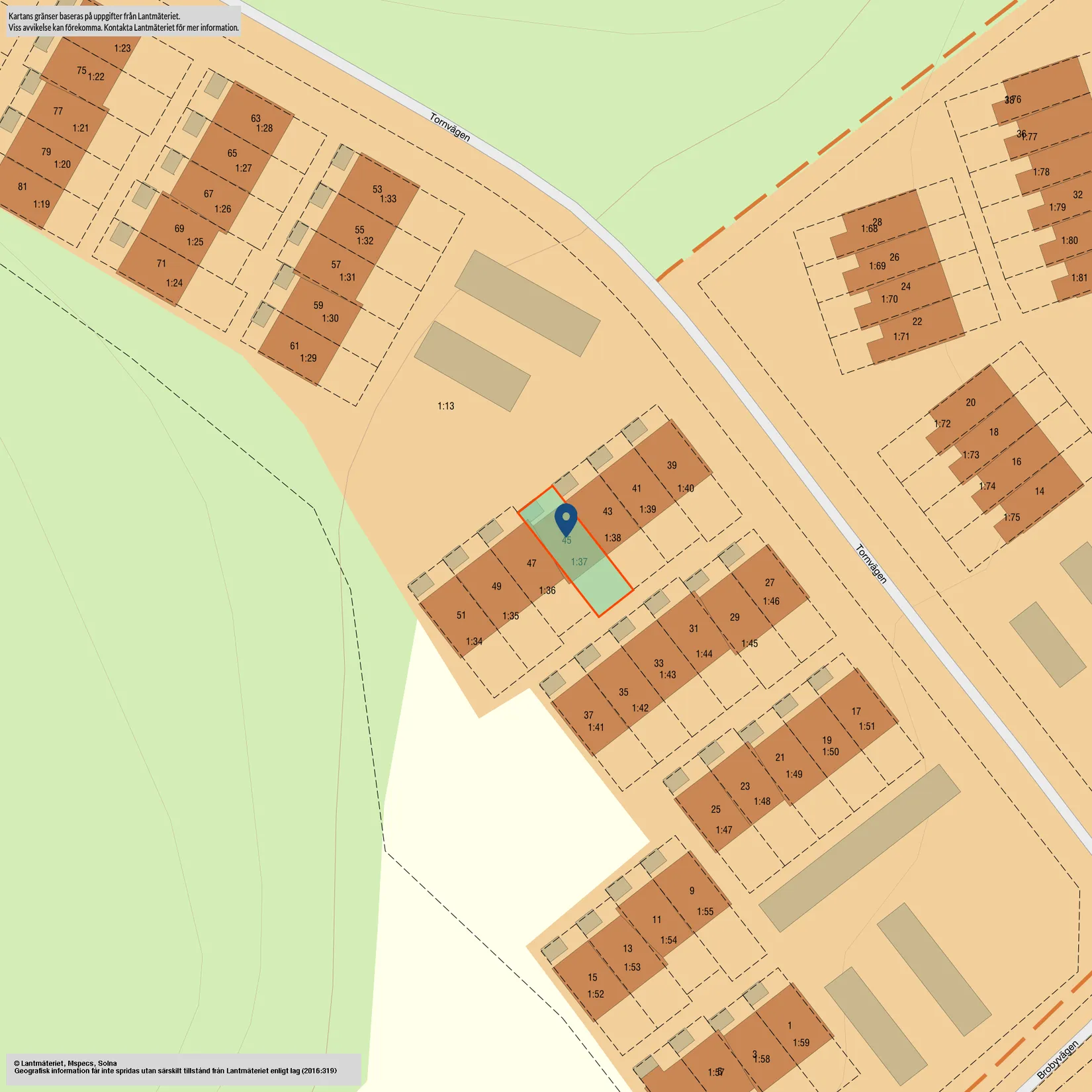 Radhus, Tornvägen 45, Broby, Söderköping