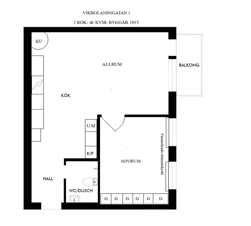 Bostadsrätt, Vikbolandsgatan 1, Centralt / Öster, Norrköping