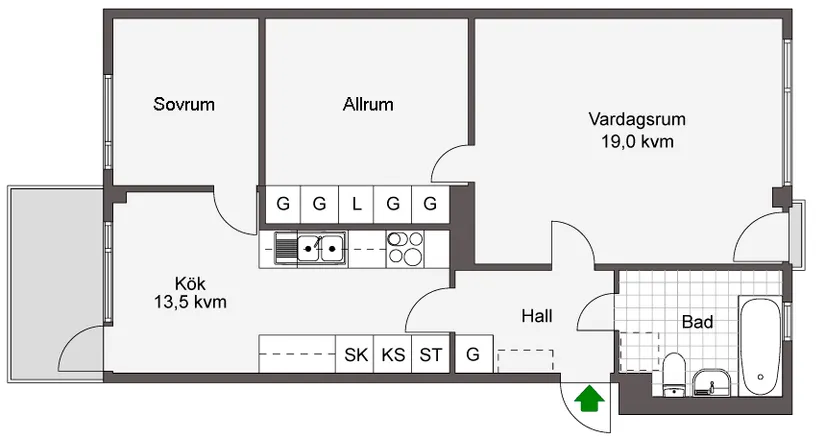 Bostadsrätt, Skarpbrunnavägen 59, 2tr, Norsborg - Eriksberg/Hallunda, Botkyrka