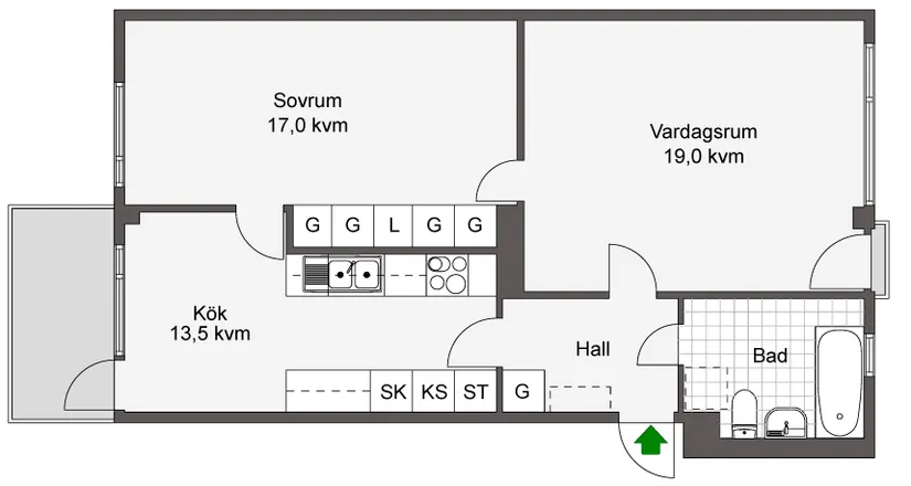 Bostadsrätt, Skarpbrunnavägen 59, 2tr, Norsborg - Eriksberg/Hallunda, Botkyrka