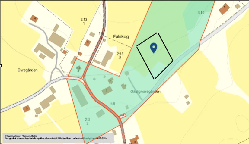 Tomt, Villatomt i Falskog, Falskog, Borås