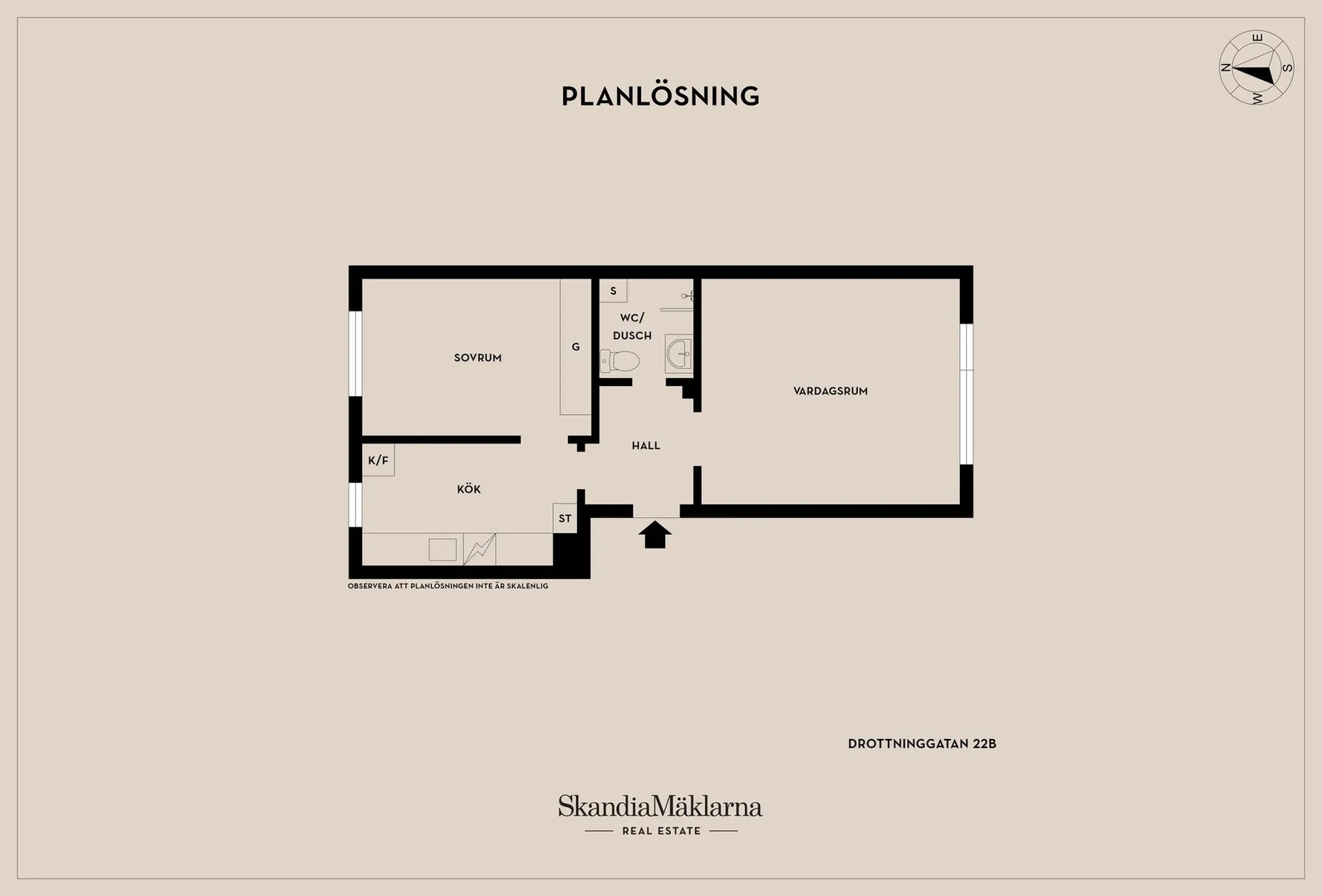 Bostadsrätt, Drottninggatan 22b, motala, Centralt, Motala