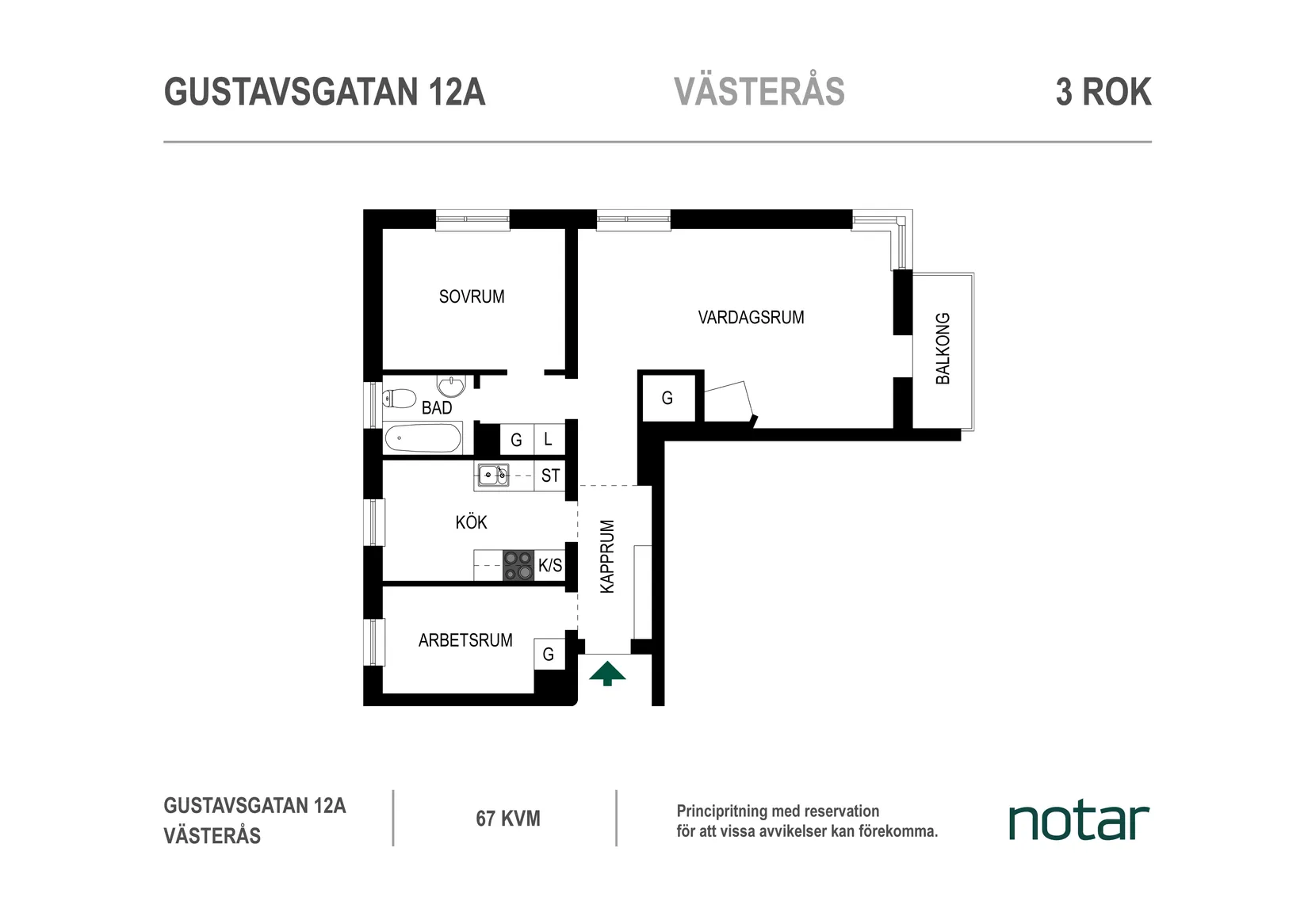 Bostadsrätt, Gustavsgatan 12a, Stallhagen, Västerås
