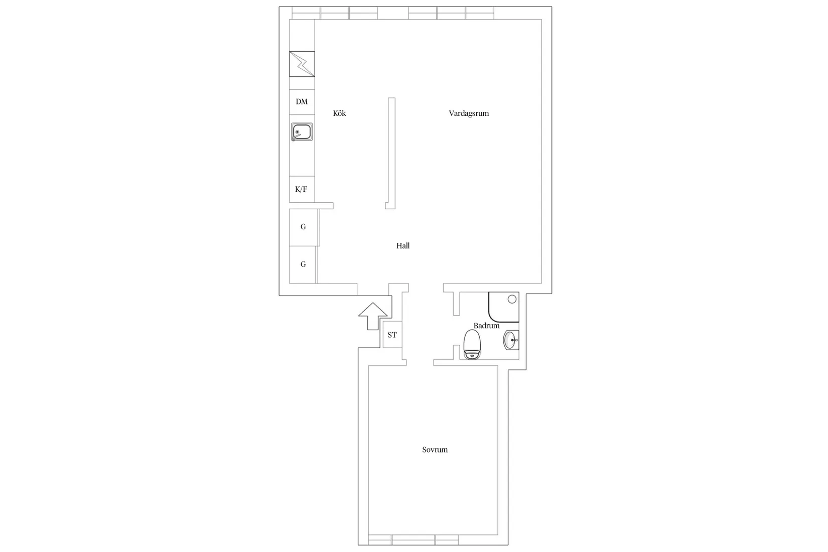 Bostadsrätt, Södra Kyrkogatan 57B, Lugnet, Borås