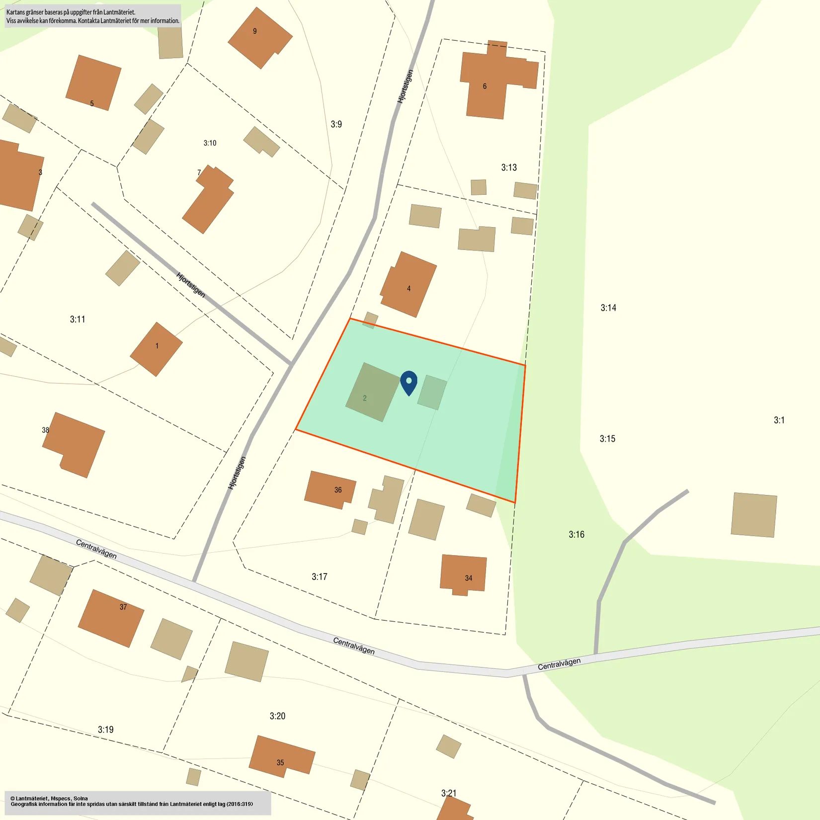 Tomt, Hjortstigen 2, Snöveltorp, Söderköping
