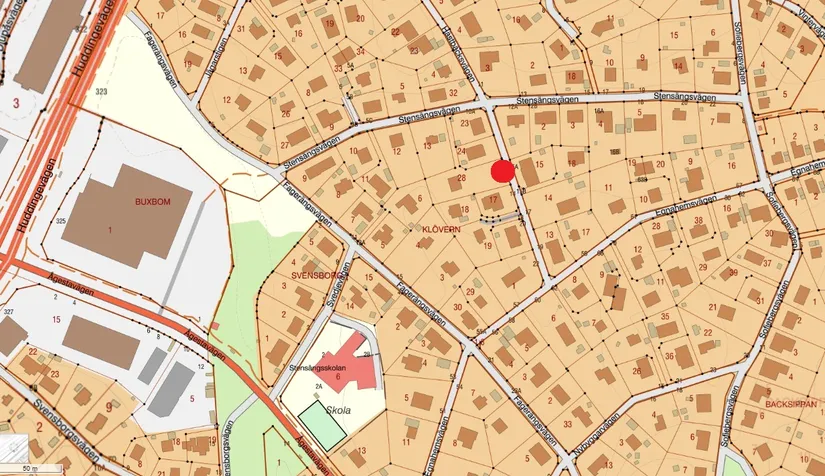 Tomt, Hästbäcksvägen 12, Stensängen, Huddinge