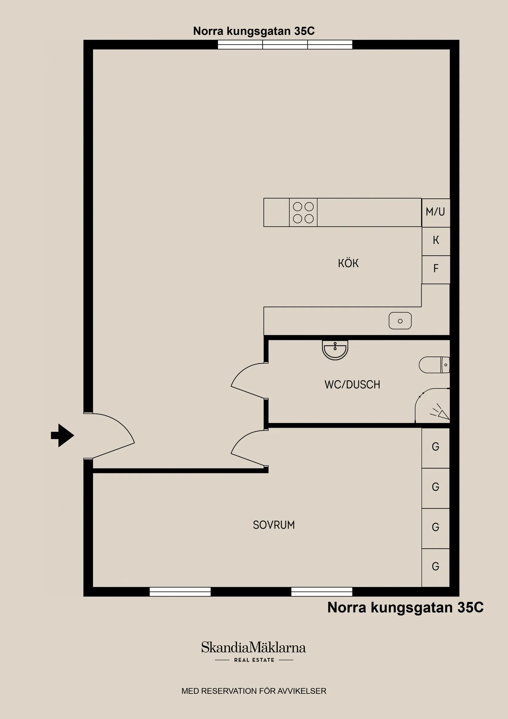 Bostadsrätt, Norra Kungsgatan 35C, Centralt, Gävle