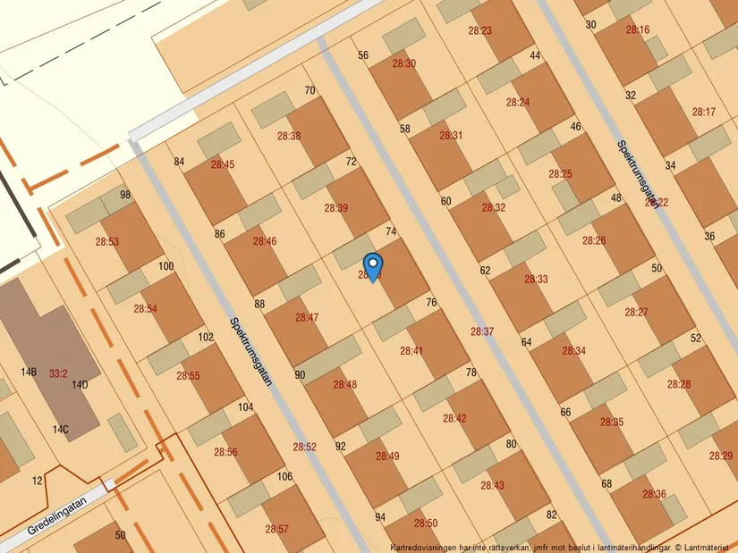 Villa, Radhus, Spektrumsgatan 74, Näset/Åkered, Göteborg