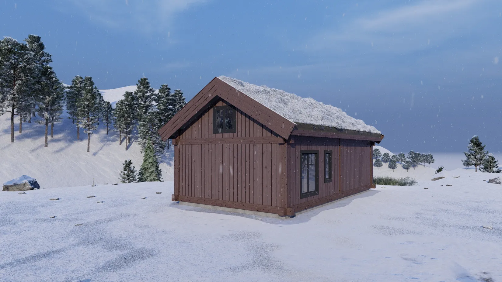 Fritidshus, Ebbe Brynielssons väg 14 med husmodell Akka, Härjedalen