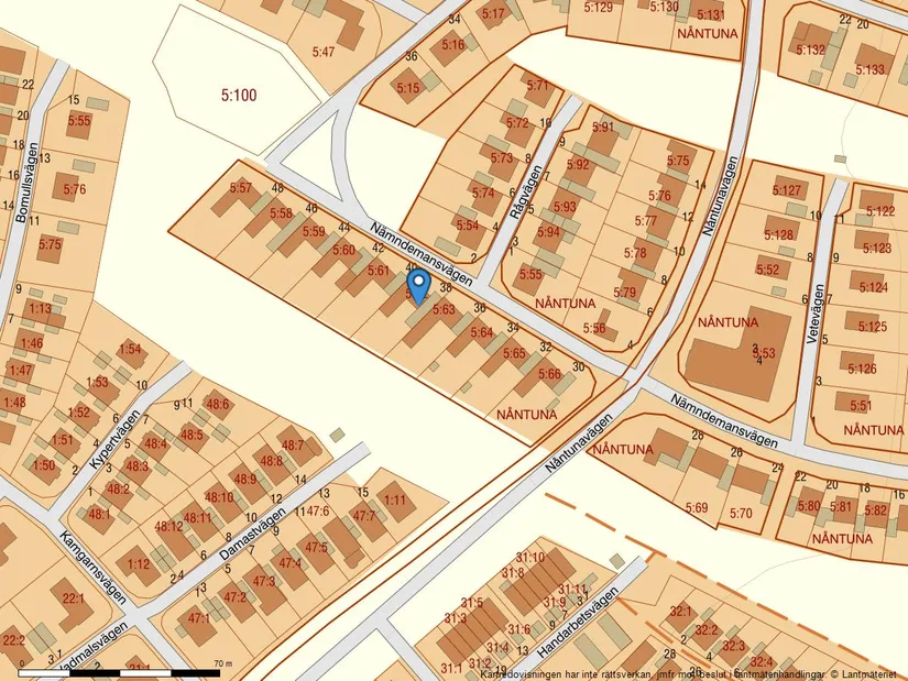 Villa, Radhus, Nämndemansvägen 38, Nåntuna, Uppsala