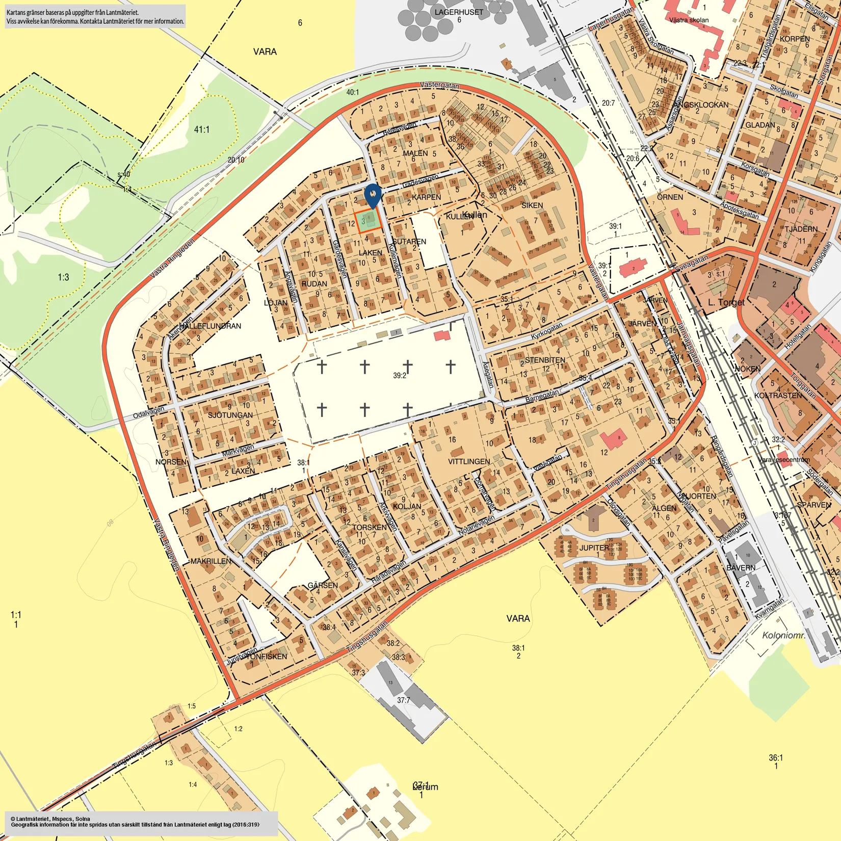 Villa, Kullenvägen 6, Centrala Vara, Vara