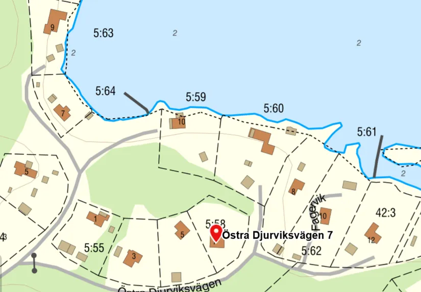 Villa, Östra Djurviksvägen 7, Hamrångefjärden, Gävle