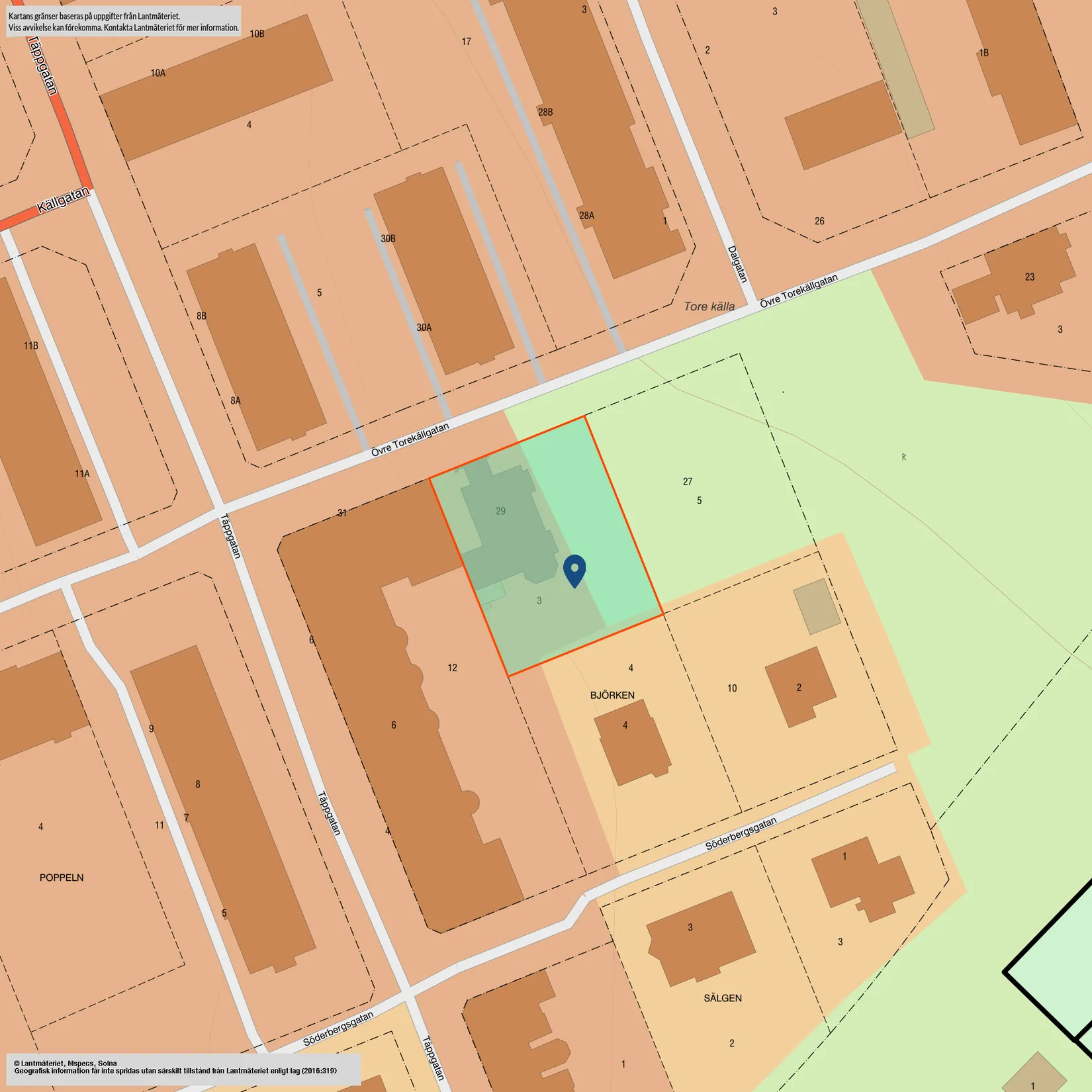 Villa, Övre Torekällgatan 29 och Övre Torekällgatan 27, Centralt, Södertälje