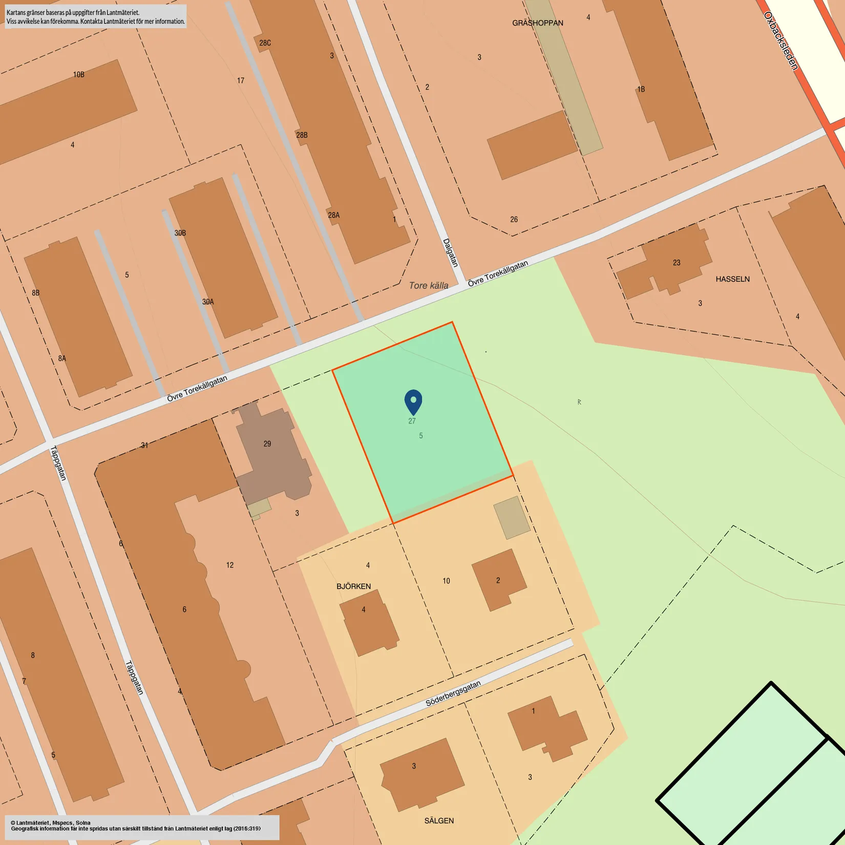 Villa, Övre Torekällgatan 29 och Övre Torekällgatan 27, Centralt, Södertälje