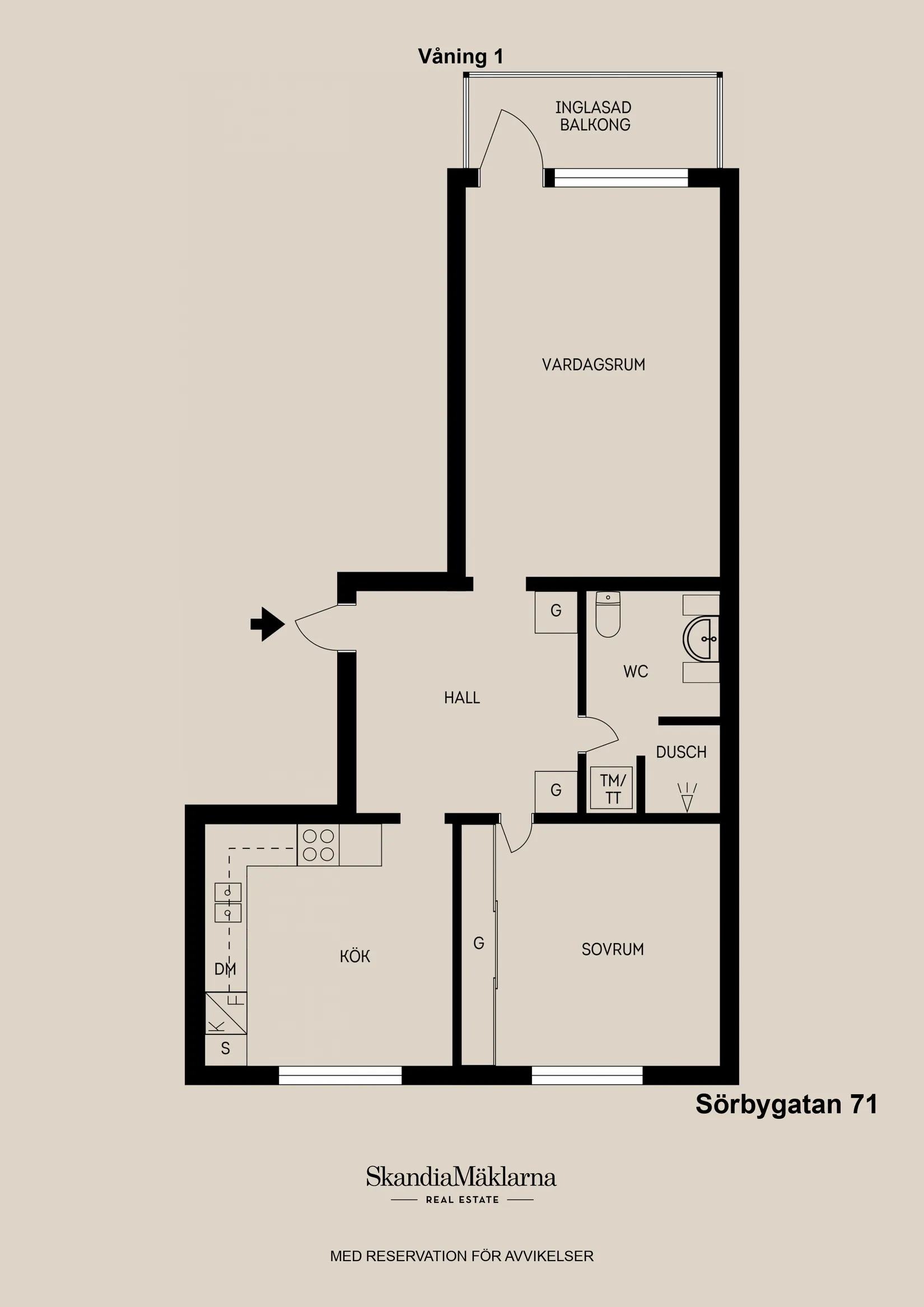 Bostadsrätt, Sörbygatan 71A, Söder, Gävle