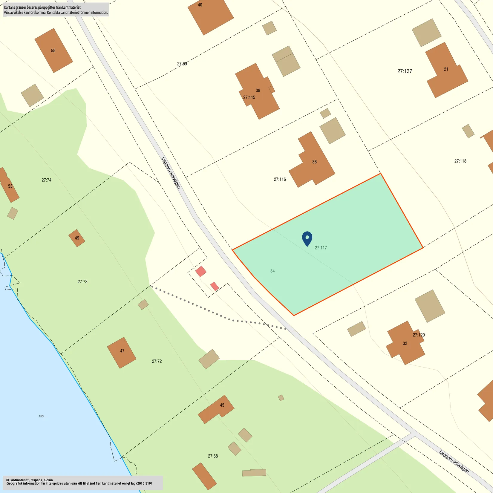 Tomt, Laggaruddsvägen 34, Laggarudden, Ludvika