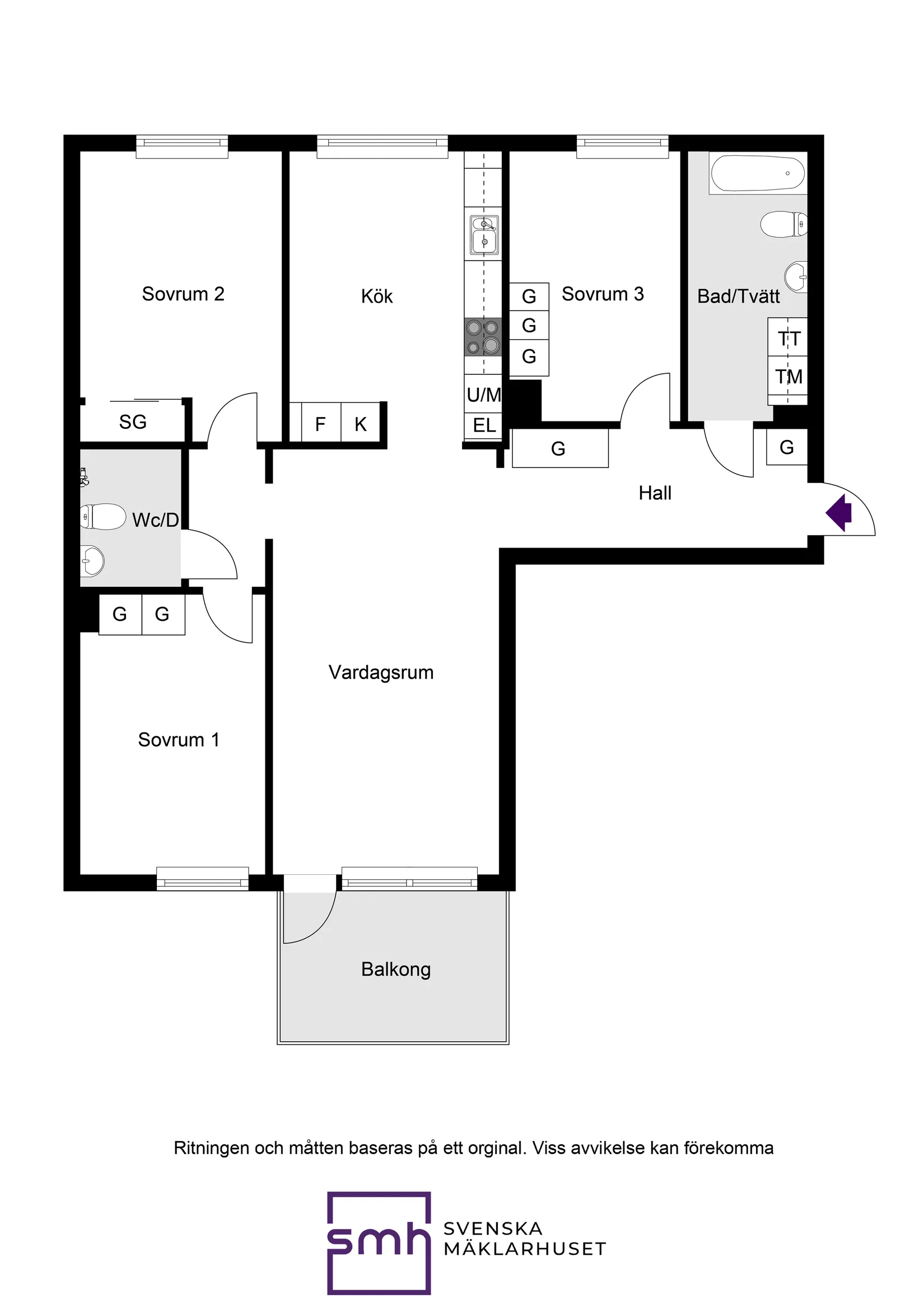 Bostadsrätt, Alpvägen 21, 3tr., Bromma / Mariehäll, Stockholm