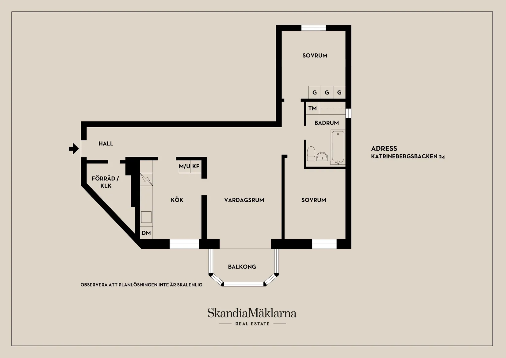 Bostadsrätt, Katrinebergsbacken 24 - vån 6, Liljeholmen, Stockholm