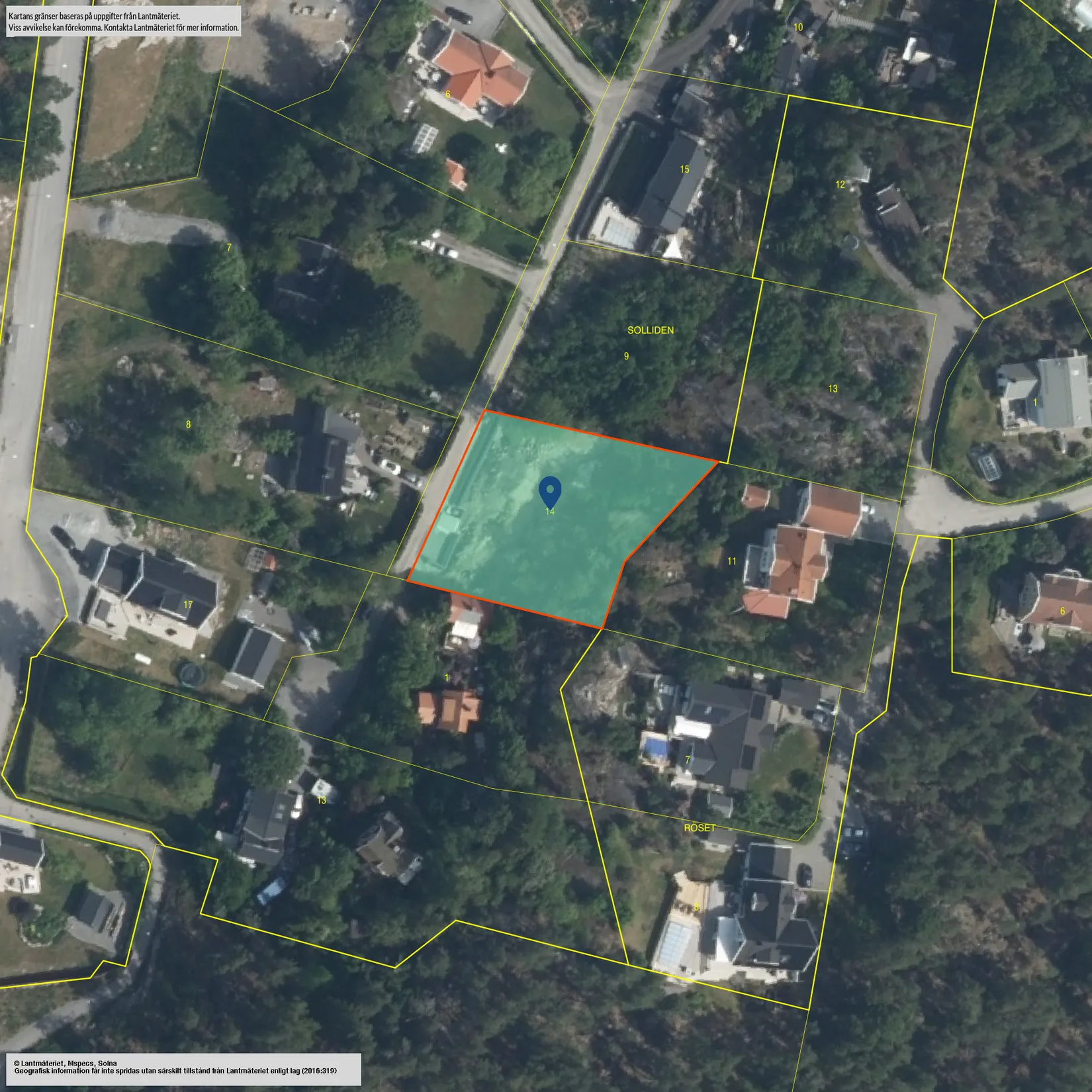 Tomt, Sollidenvägen 23, Rönninge, Salem