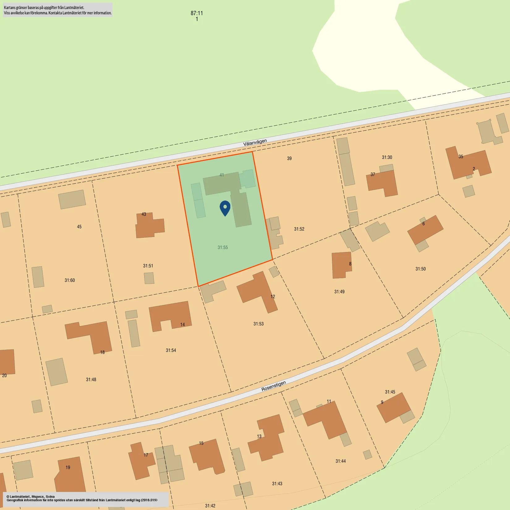 Villa, Välanvägen 41, Saxtorpsskogen, Landskrona