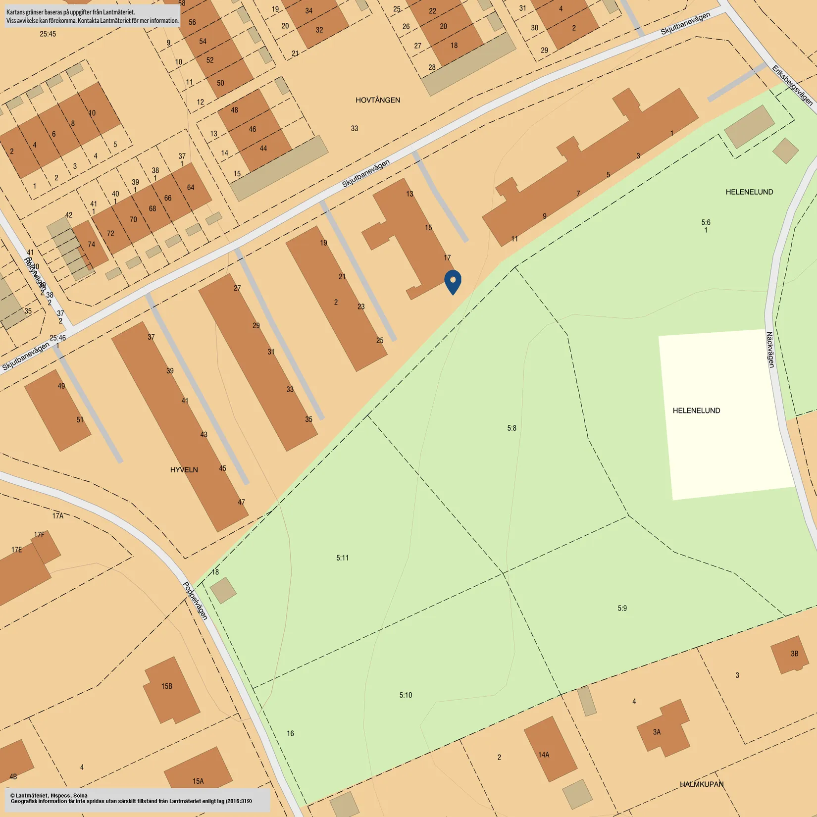 Radhus, Skjutbanevägen 17, Helenelund/Fågelsången, Sollentuna