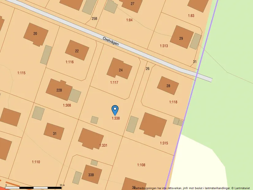 Tomt, Oxelvägen 24B, Barkarby, Järfälla