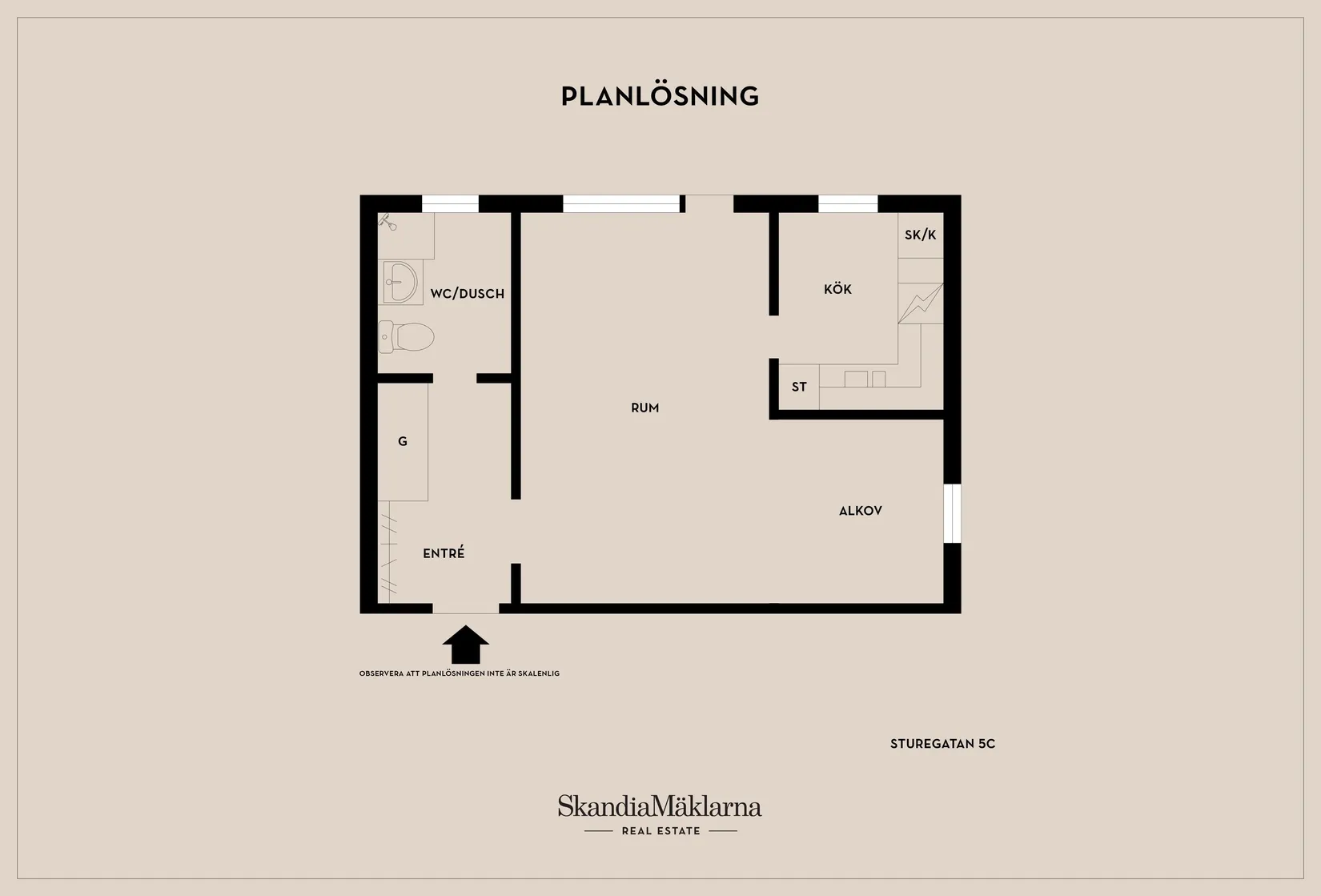 Bostadsrätt, Sturegatan 5C, Centrum, Hjo