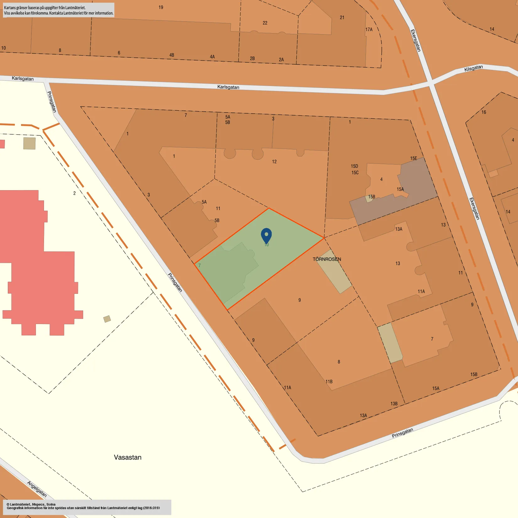 Villa, Prinsgatan 7, Centralt väster vid Karl-Johanparken, Örebro