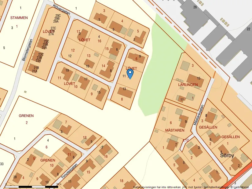 Tomt, Klövergatan 11, Gröna Sörby, Kumla