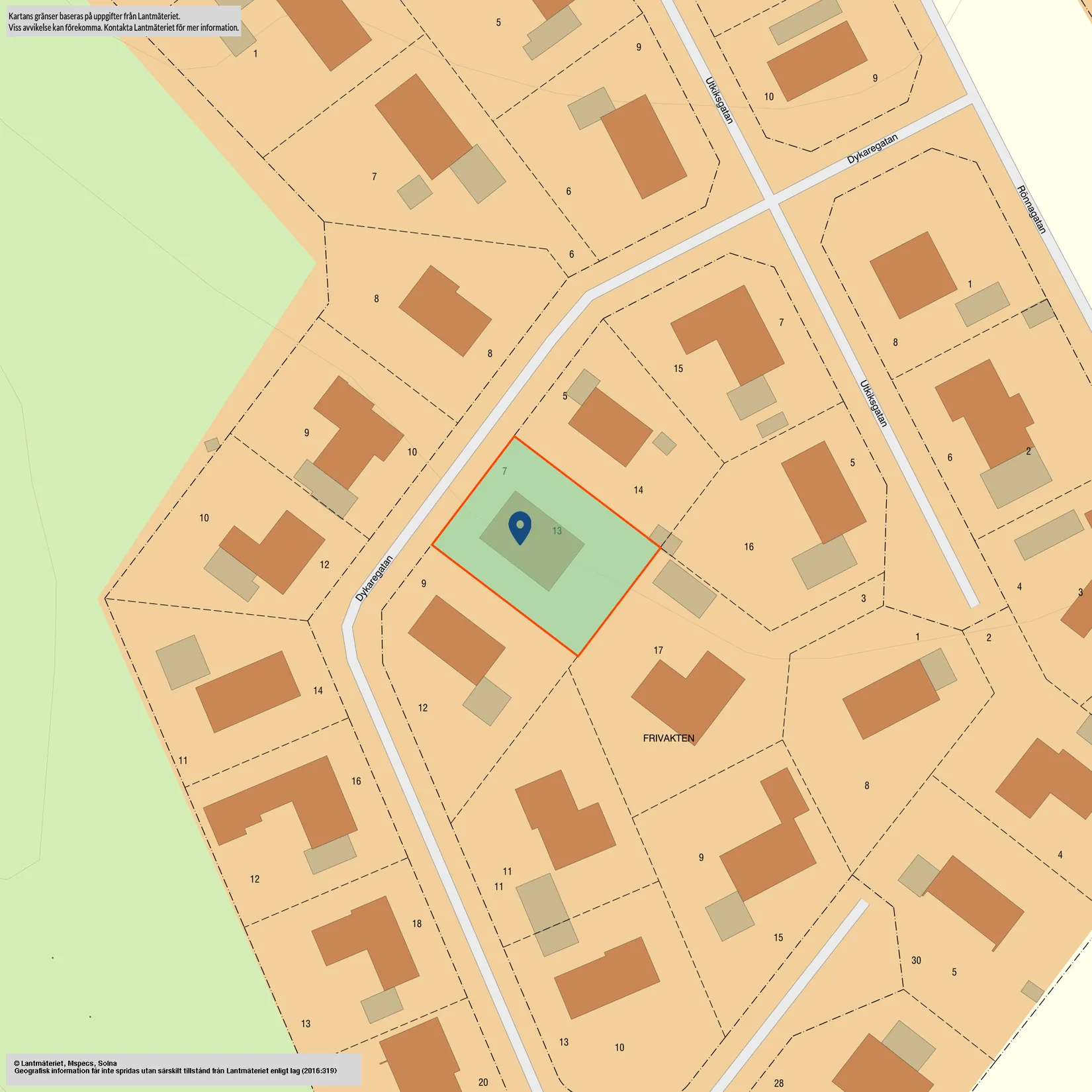 Villa, Dykaregatan 7, Lindö, Norrköping