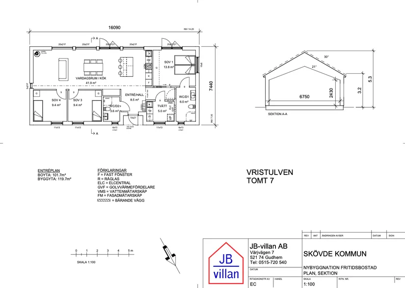 Villa, Vristulven Mejbostrand 12, Vristulven, Skövde