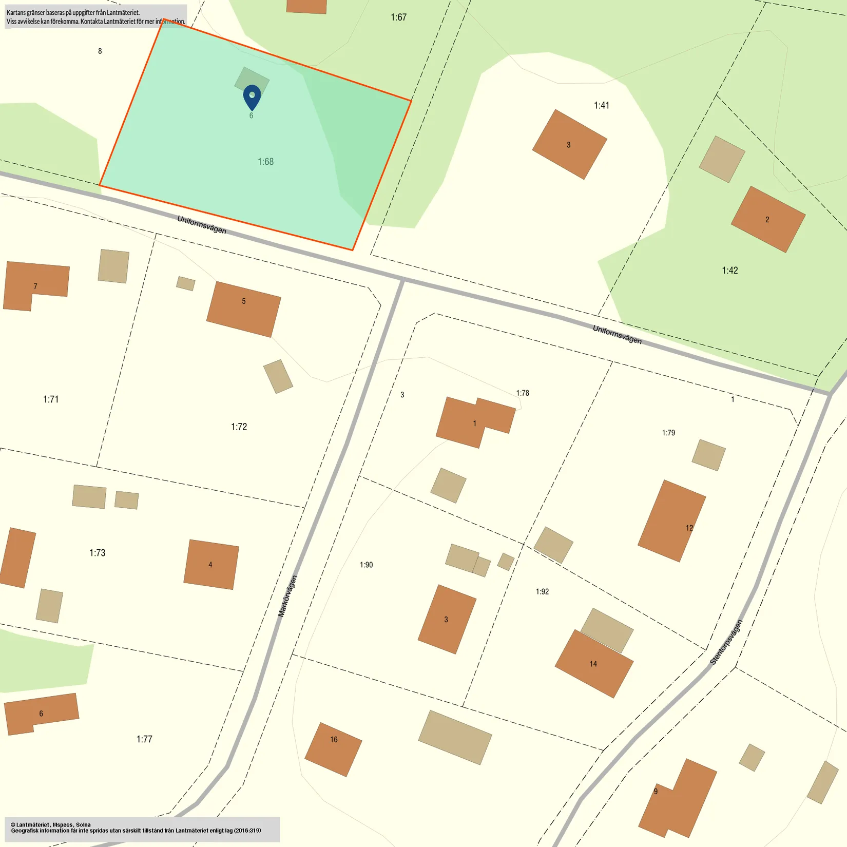 Tomt, Uniformsvägen 6, Stentorp, Upplands-Bro