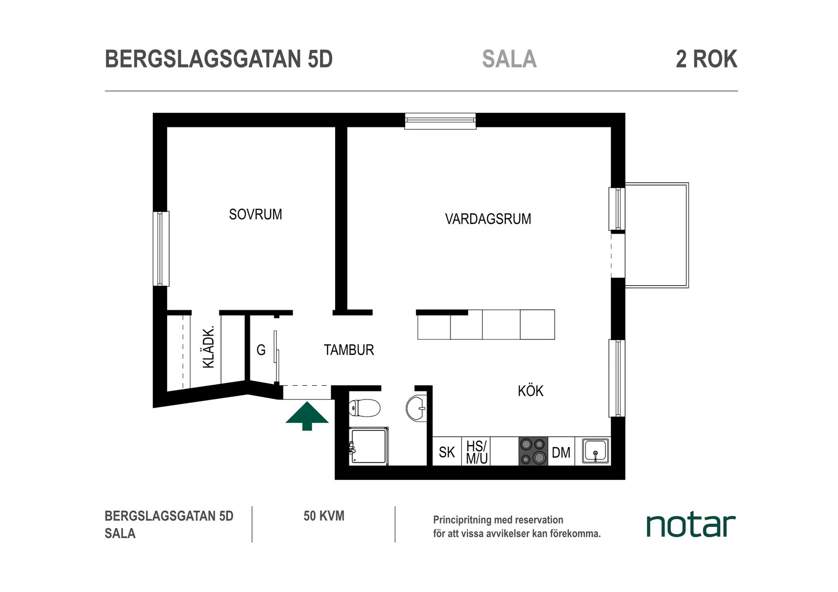 Bostadsrätt, Bergslagsgatan 5D, Kungsängen, Sala