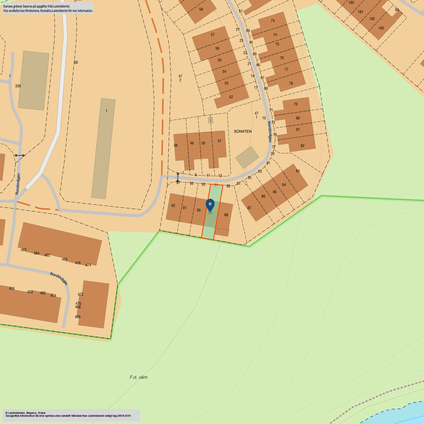 Radhus, Rondovägen 91, Drevviksstrand, Huddinge