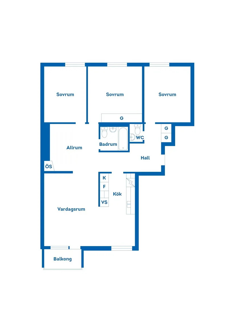 Bostadsrätt, Södra Kansligatan 28, Söder, Gävle