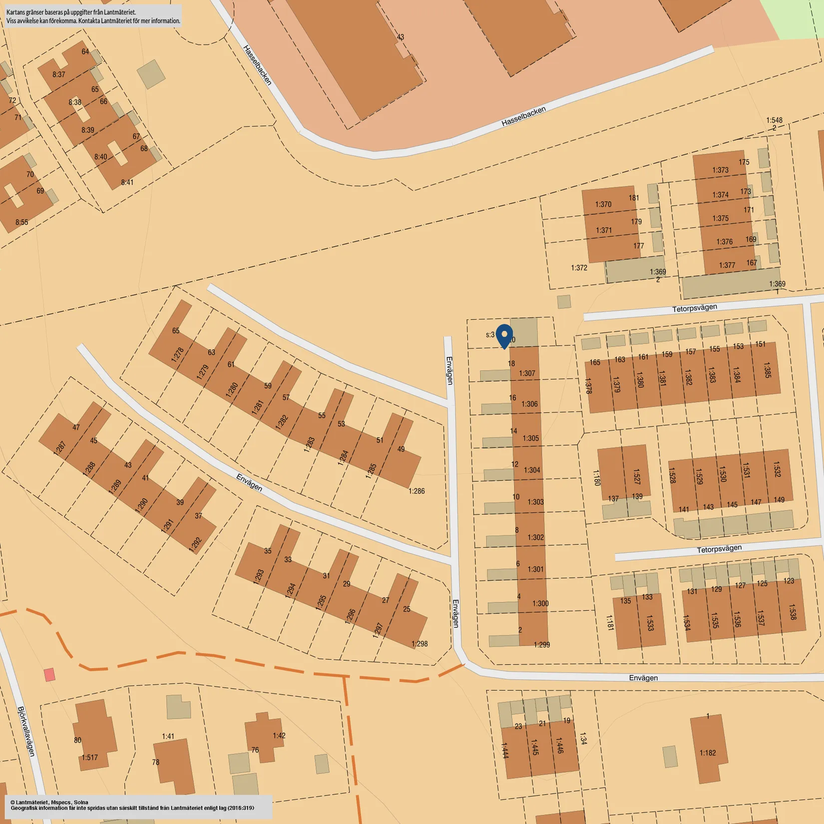 Radhus, Envägen 20, Centrala Väsby, Upplands Väsby