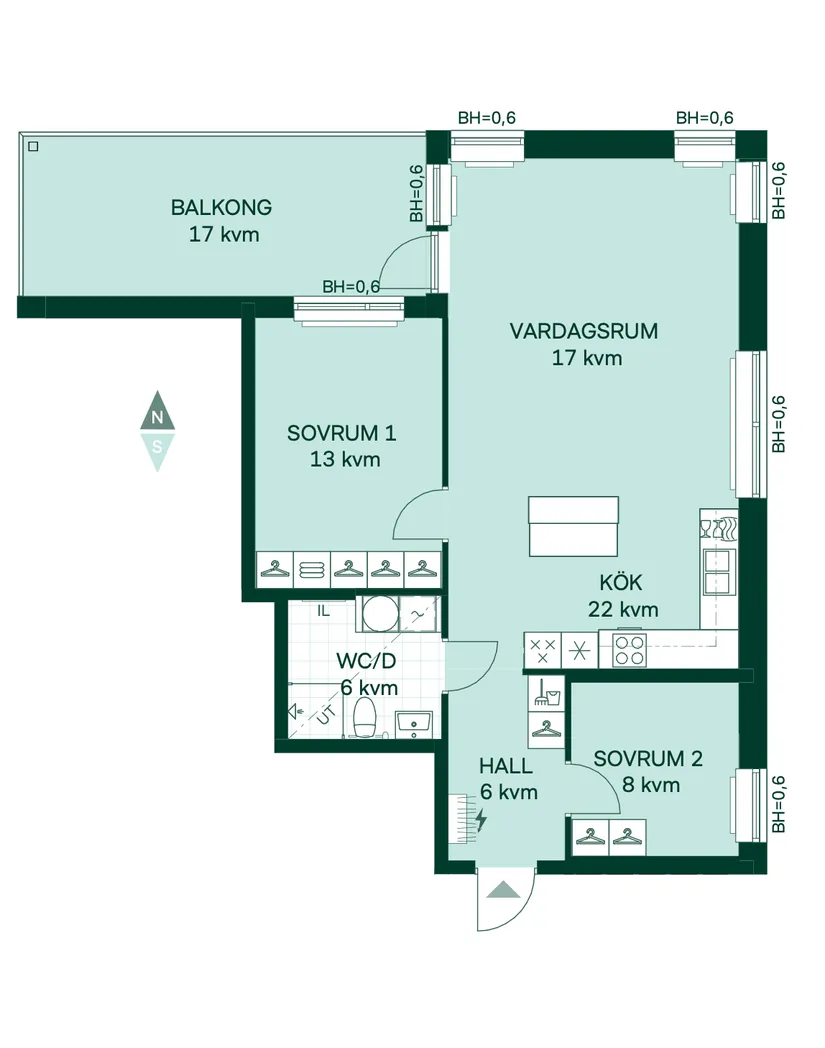 Bostadsrätt, Kålhagsvägen 28A, Tomtebo, Umeå