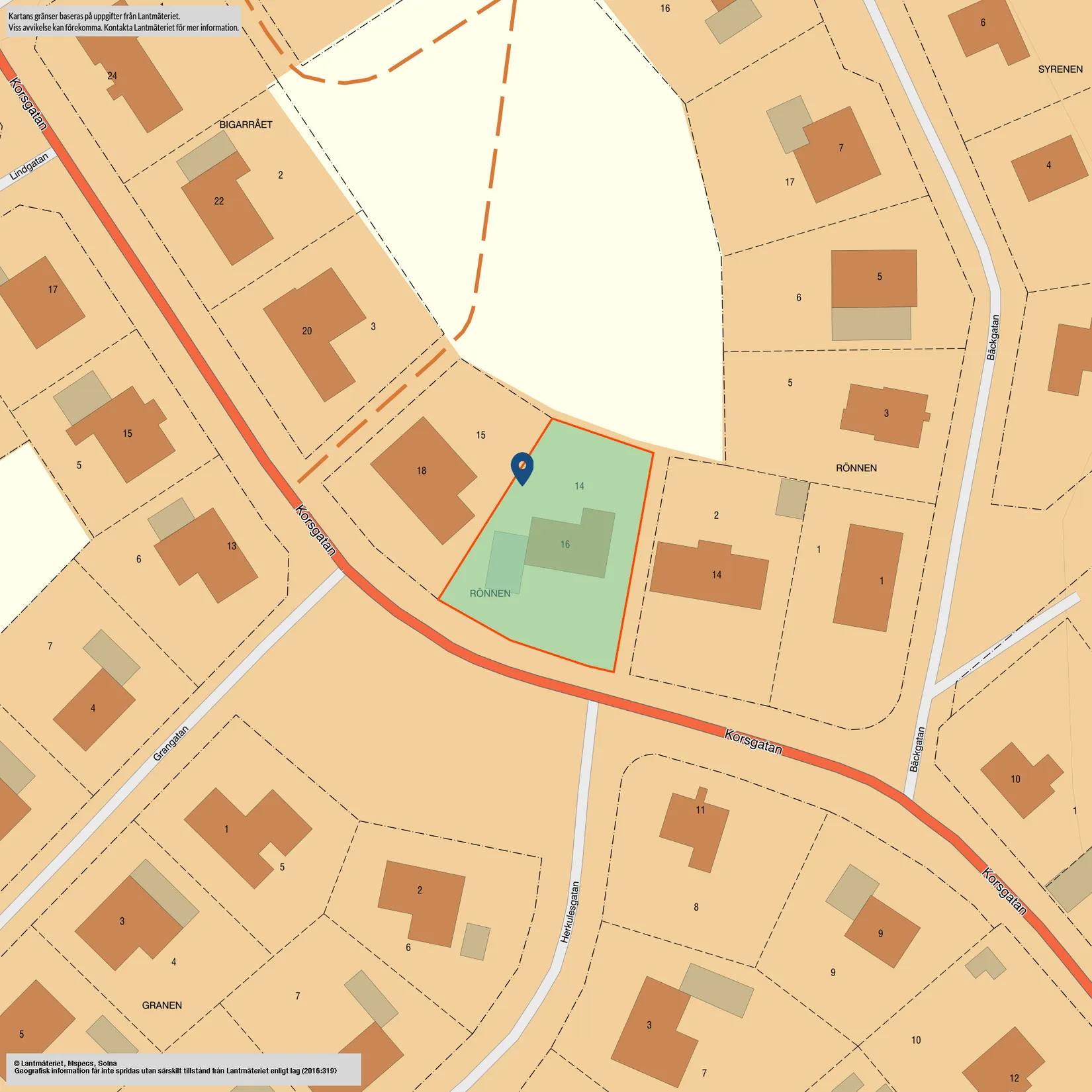 Villa, Korsgatan 16, Centrala Kvänum, Vara