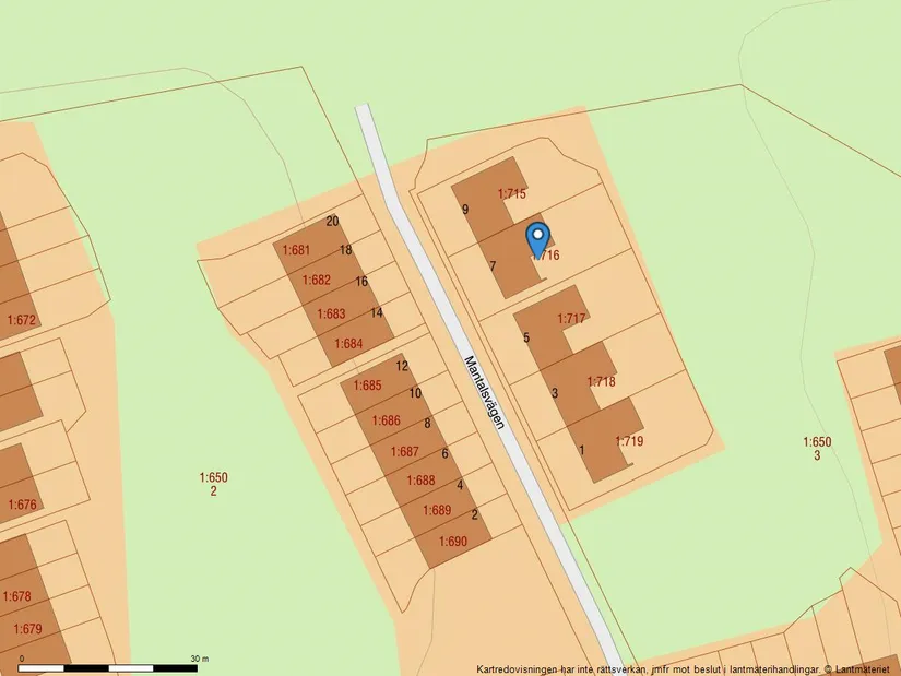 Villa, Radhus, Mantalsvägen 7, Stenliden, Partille