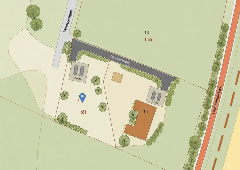 Tomt, UBBY 1:81, Molnby, Vallentuna