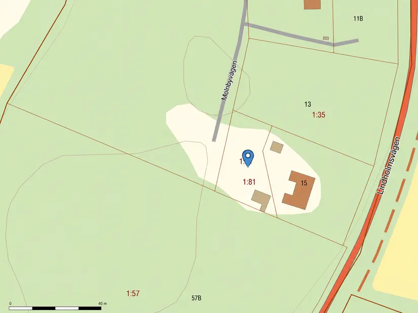 Tomt, UBBY 1:81, Molnby, Vallentuna