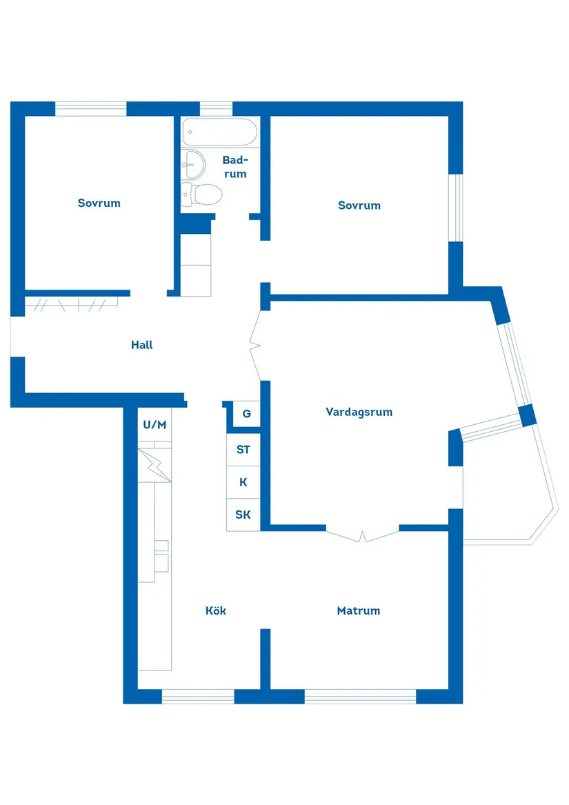 Bostadsrätt, Bergsgatan 13A, Väster, Hässleholm