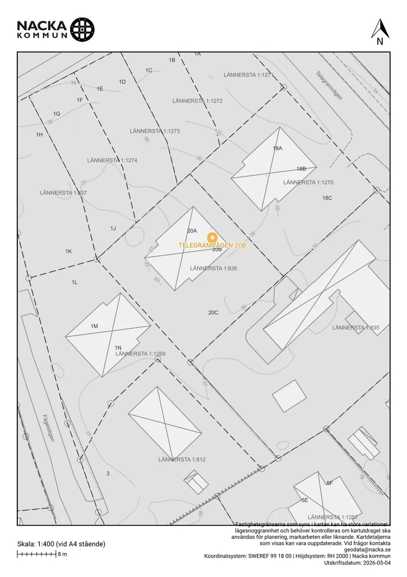 Bostadsrätt, Radhus, Telegramvägen 20B, Norra Lännersta, Nacka