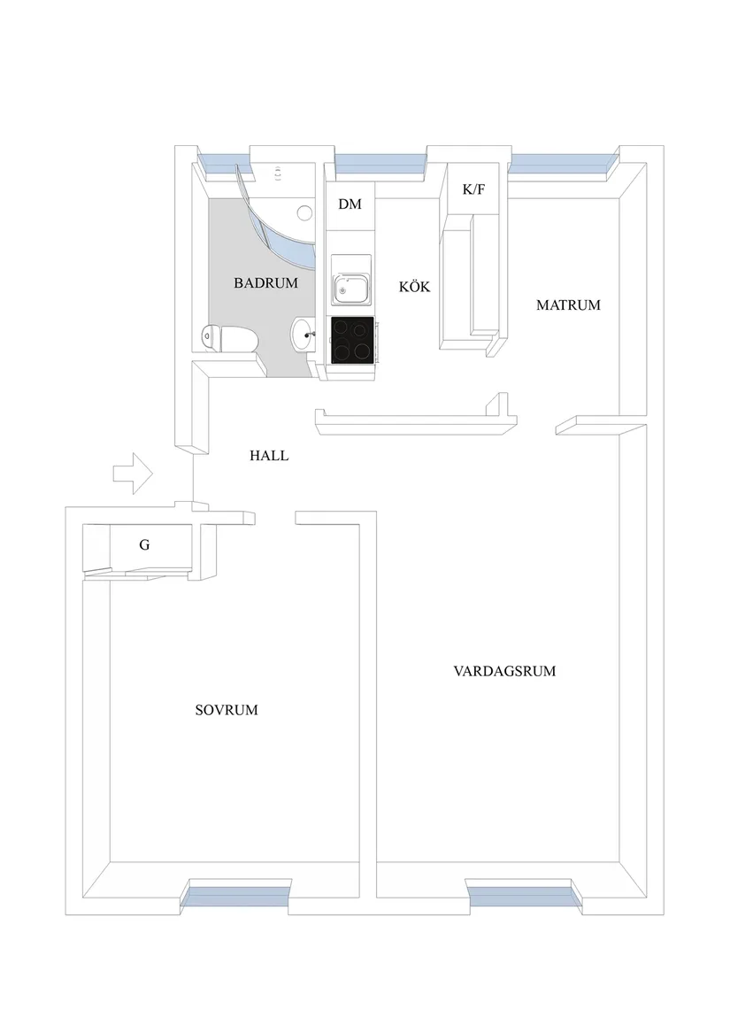 Bostadsrätt, Vallvägen 4A, Centrala Väsby, Upplands Väsby